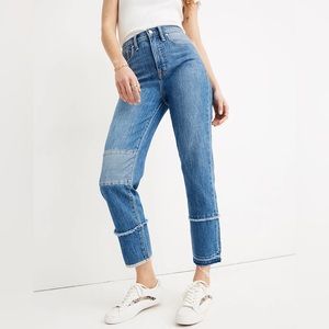 Madewell Straight Leg Jeans - Patchwork Blue
